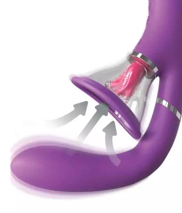 Fantasy For Her - G-Punkt-Vibrator mit Klitoris-Vibrozunge Lila/Transparent
