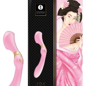 Shunga Zoa - Luxuriöser Massager & Dildo | Ergonomisch geformt | 10 Vibrationsmodi | USB-aufladbar Light Pink