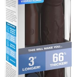 Fantasy X-Tensions Elite - Vibro-Penissleeve 3" Silicone X-tension Brown