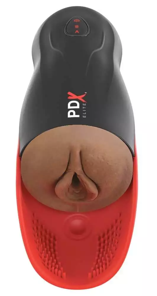 PDX Elite Masturbator - Hodenstimulator & Vibration Schwarz/Hautfarben dunkel/Rot PDX Elite Masturbator - Hodenstimulator & Vibration Schwarz/Hautfarben dunkel/Rot