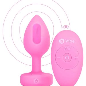 Vibrating Heart Plug S/M Pink