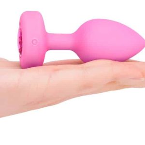 Vibrating Heart Plug S/M Pink