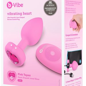 Vibrating Heart Plug S/M Pink