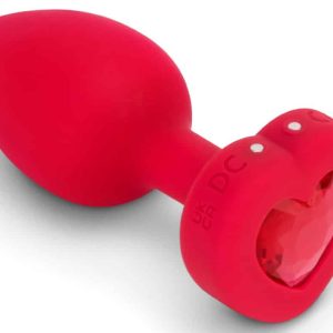 Vibrating Heart Plug M/L Red