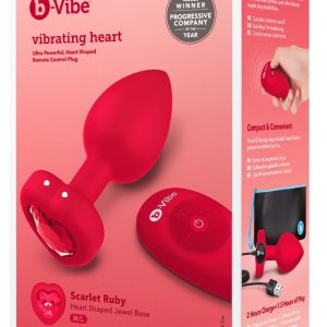 Vibrating Heart Plug M/L Red