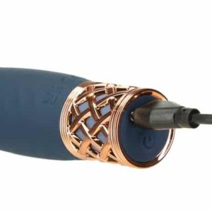 PILLOW TALK Minivibrator | 2 vibrierende Spitzen | Wasserdicht | Stufenlose Vibration | Tastensperre | Wiederaufladbar Blau/Gold