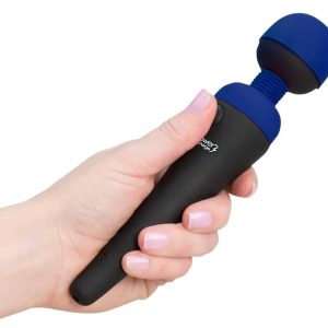 Palmpower Massagestab - Flexibler Kopf, sanfte bis intensive Vibrationen, wasserdicht, wiederaufladbar Schwarz/Blau