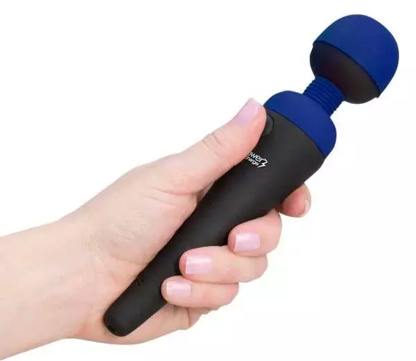 Palmpower Massagestab - Flexibler Kopf, sanfte bis intensive Vibrationen, wasserdicht, wiederaufladbar Schwarz/Blau Palmpower Massagestab - Flexibler Kopf, sanfte bis intensive Vibrationen, wasserdicht, wiederaufladbar Schwarz/Blau