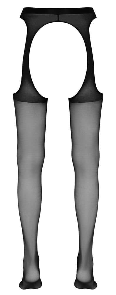 Cottelli LEGWEAR - Ouvert Straps-Strumpfhose S/M – Hollow Rueckseite