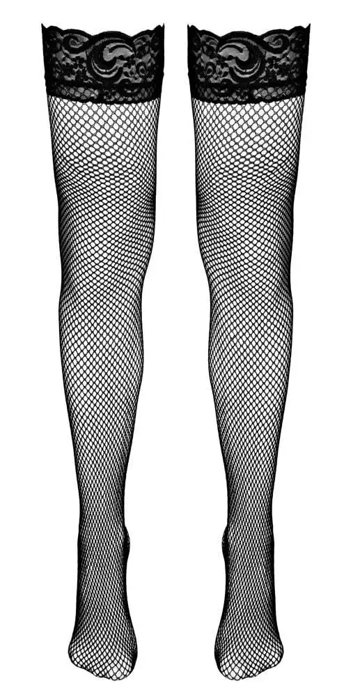 Cottelli LEGWEAR - Spitzen Netzstrümpfe S – Hollow B