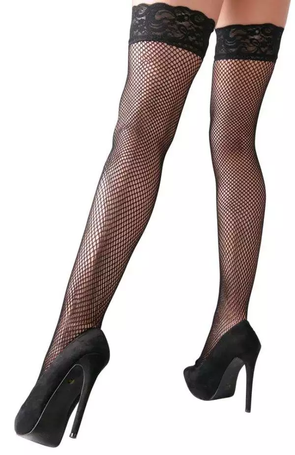 Cottelli LEGWEAR - Spitzen Netzstrümpfe S – Rueckseite