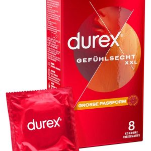 Durex Extra Groß - Dünne, transparente Kondome (8 Stück) (8 Stück) – A