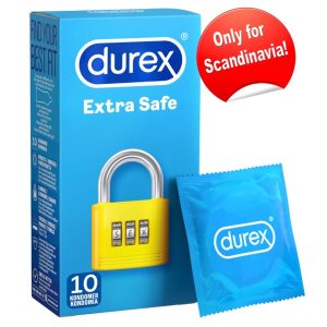 Durex Extra Safe - Transparentes Kondom mit starker Feuchtbeschichtung (10 Stk.) (10 Stück) – B