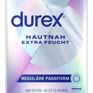 Durex Hautnah Extra Feucht 8er - Dünnstes Kondom, ultra zart. (8 Stück) – Verpackung