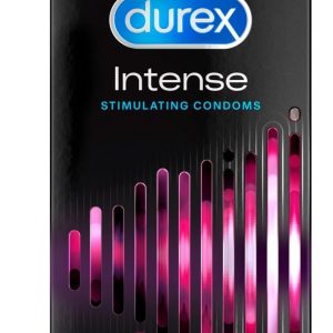 Durex Intense 8 - Gerippt-genoppte Kondome für Skandinavien ohne, Eigengeruch (8 Stück) – A