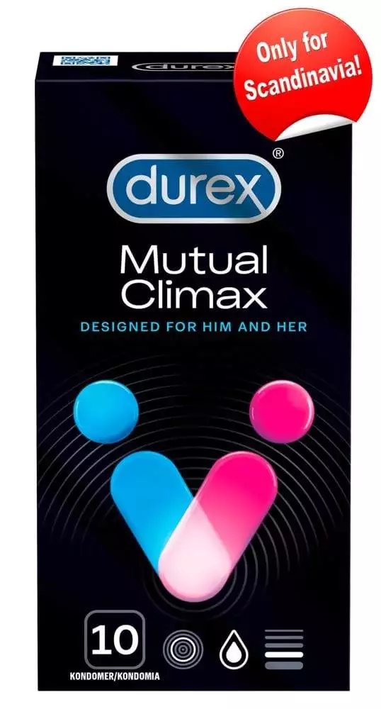 Durex Mutual Climax - Gerippt-genopptes Kondom ohne, Eigengeruch (10 Stück) – A