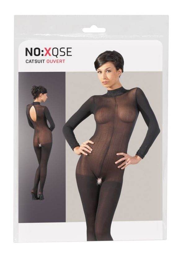NO:XQSE Catsuit ouvert - Aufregend transparenter Langarm-Catsuit M/L – Verpackung NO:XQSE Catsuit ouvert - Aufregend transparenter Langarm-Catsuit M/L – Verpackung