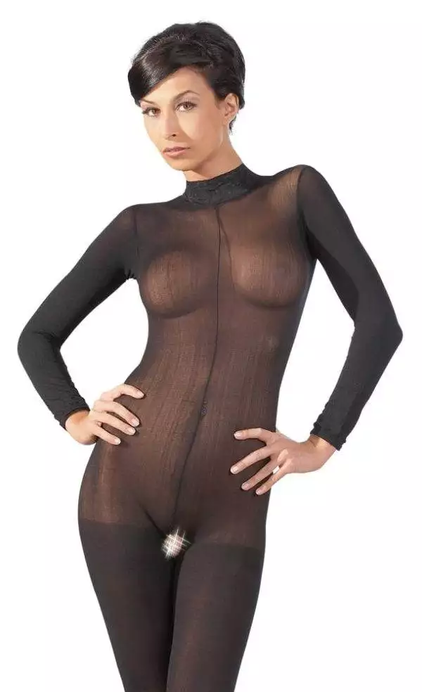 NO:XQSE Catsuit ouvert - Aufregend transparenter Langarm-Catsuit S/M NO:XQSE Catsuit ouvert - Aufregend transparenter Langarm-Catsuit S/M – A