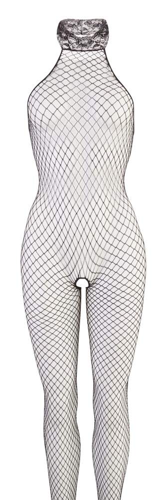NO:XQSE Netzcatsuit Schwarz - Stretch-Netz mit Spitzenkragen S/M NO:XQSE Netzcatsuit Schwarz - Stretch-Netz mit Spitzenkragen S/M – Hollow B