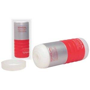 TENGA Dual Sensation Cup - Einweg-Masturbator mit 2 Öffnungen Rot/Silber TENGA Dual Sensation Cup - Einweg-Masturbator mit 2 Öffnungen Rot/Silber – Bild 4