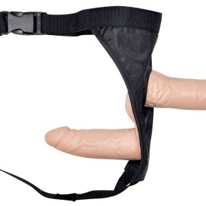 You2Toys Doppeldildo Strap-On - Für lesbische Lust und Pegging Hautfarben hell/Schwarz – A