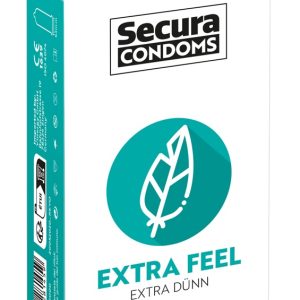 Secura Extra Feel - Transparente, extra dünne Kondome (180mm, 52mm) transparent 12 Stück