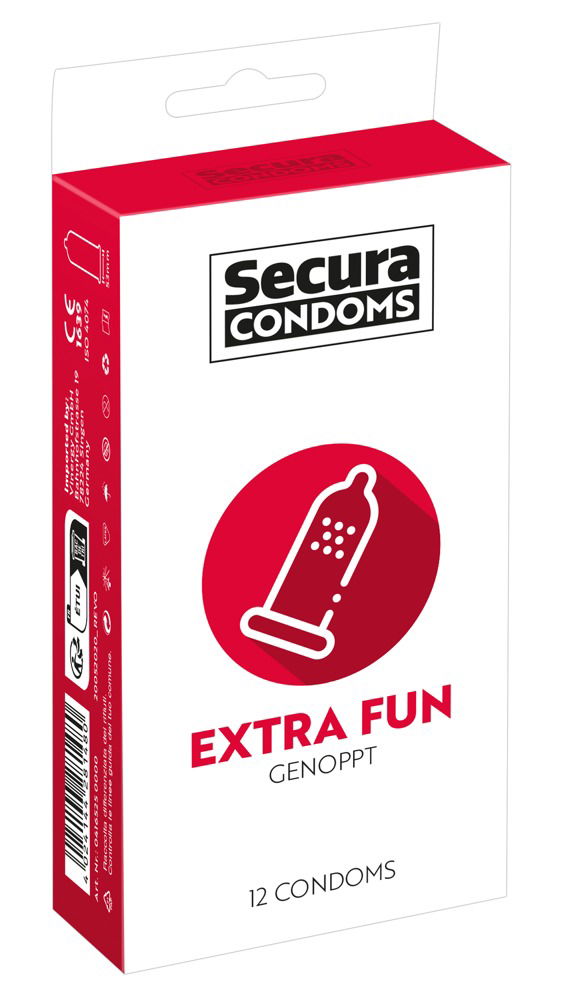 Secura Extra Fun - Transparente Kondome mit Noppen transparent 12 Stück