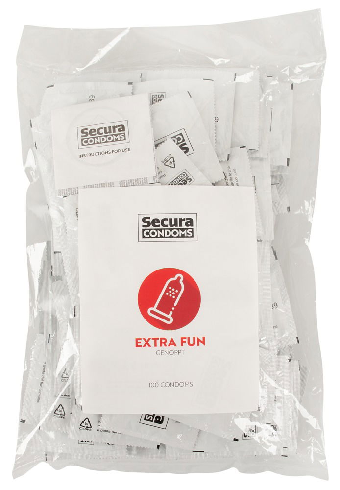 Secura Extra Fun - Transparente Kondome mit Noppen transparent 100 Stück