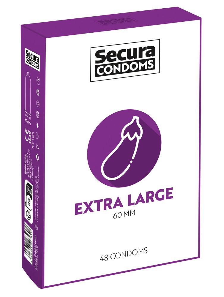 Secura Extra Large Kondome - Extra groß & transparent 48 Stück