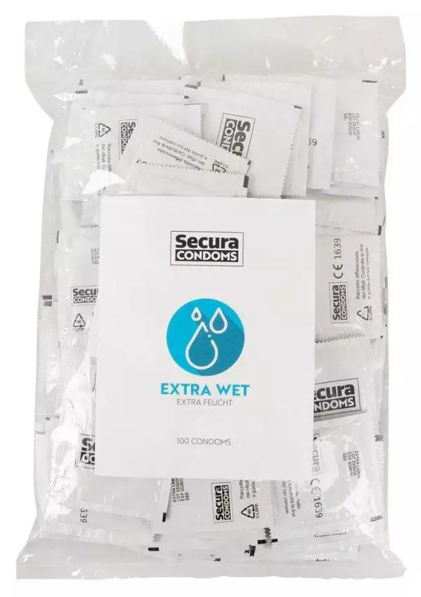 Secura Extra Wet - Transparente extra feuchte Kondome transparent 100 Stück