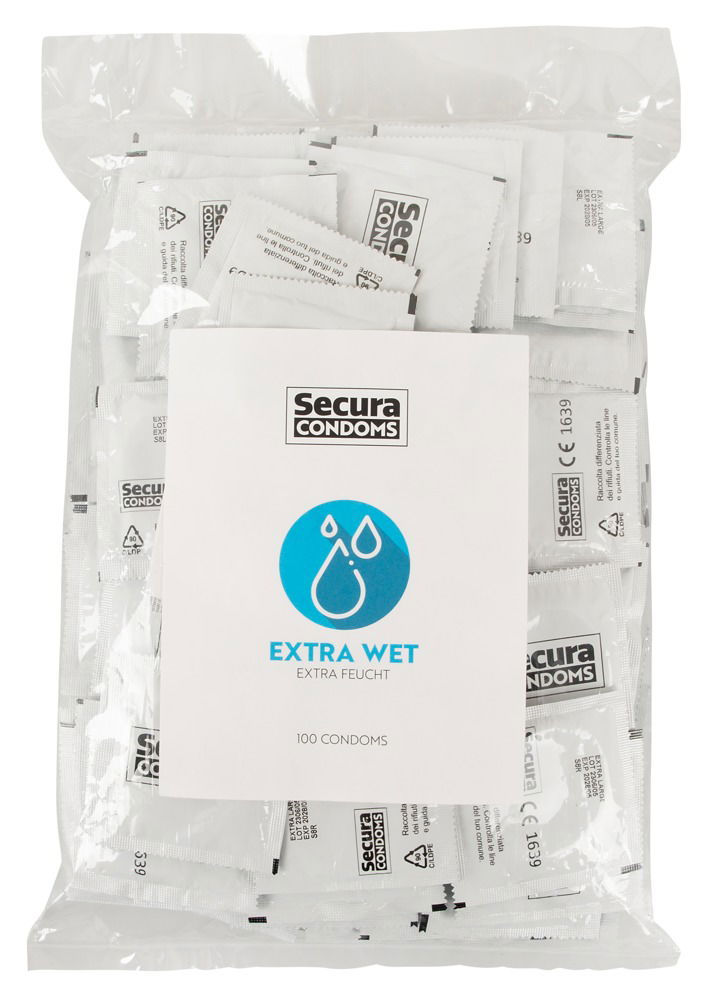 Secura Extra Wet - Transparente extra feuchte Kondome transparent 100 Stück