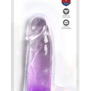 King Cock Clear - Transparenter Naturdildo mit Saugfuß - 20,3 cm - Real-Feelings Transparent/Lila