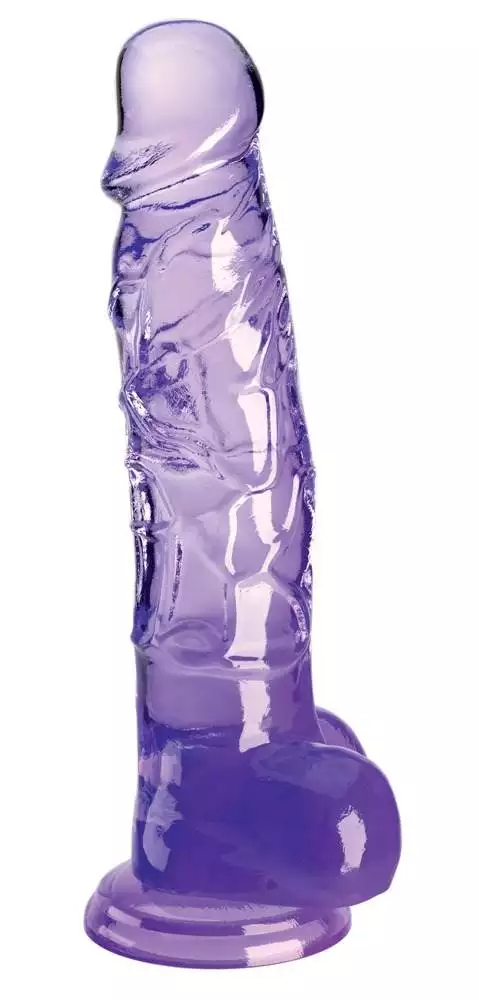 King Cock Clear Naturdildo 8" mit Saugfuß - Transparent und biegsam Transparent/Lila