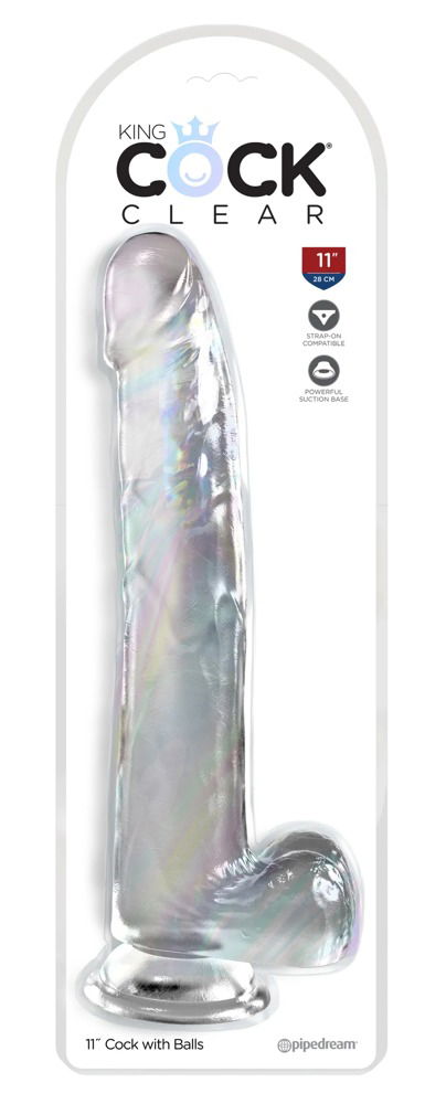 King Cock Clear - Transparenter Naturdildo 11" mit Saugfuß transparent