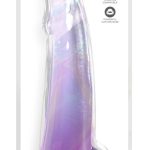 King Cock Clear Transparent-Dildo 10" mit Saugfuß, pralle Eichel & Äderung Transparent/Lila