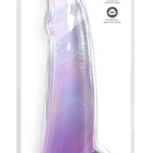 King Cock Clear Transparent-Dildo 10" mit Saugfuß, pralle Eichel & Äderung Transparent/Lila