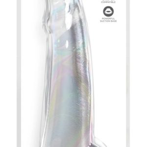 King Cock Clear Transparent-Dildo 10" mit Saugfuß, pralle Eichel & Äderung Transparent