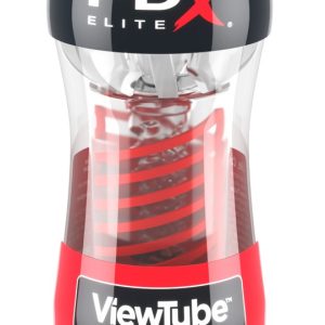 PDX Elite ViewTube 2 Stroker - Transparenter Masturbator, Spiral Compression, raffinierte Stimulationsstruktur transparent