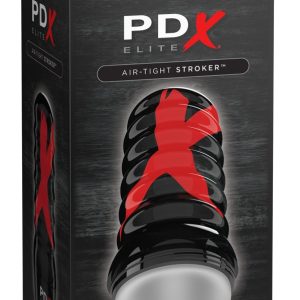 PDX Elite Air Tight Stroker - Diskreter Masturbator mit individuell steuerbarem Saugeffekt Transparent/Schwarz