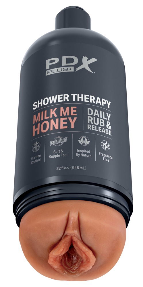 PDX Plus Shower Therapy Milk Me Honey - Masturbator in Shampooflasche Hautfarben dunkel/grau