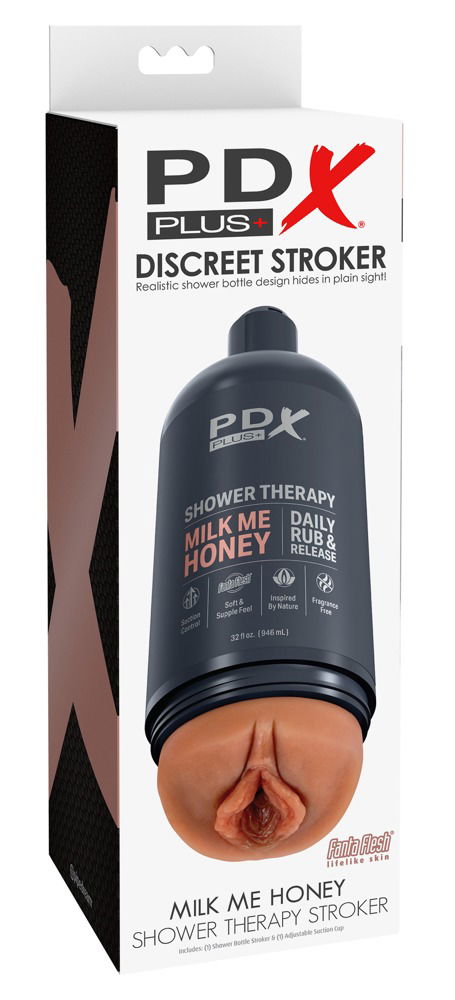 PDX Plus Shower Therapy Milk Me Honey - Masturbator in Shampooflasche Hautfarben dunkel/grau