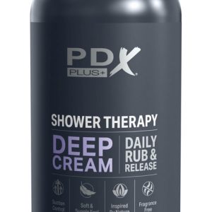 PDX Plus Shower Therapy Deep Cream - Masturbator in Shampooflasche, inkl. Saugfuß Transparent/Grau