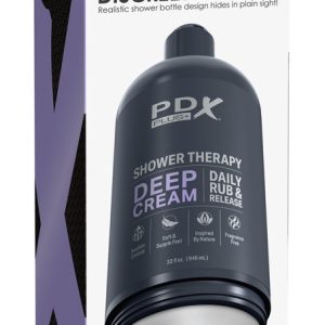 PDX Plus Shower Therapy Deep Cream - Masturbator in Shampooflasche, inkl. Saugfuß Transparent/Grau