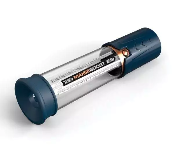 Pump Worx Max Boost - Transparente Penis-/Potenzpumpe Transparent/Blau