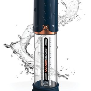 Pump Worx Max Boost - Transparente Penis-/Potenzpumpe Transparent/Blau