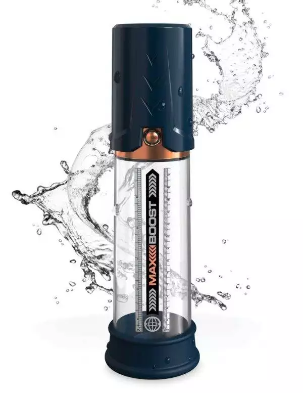 Pump Worx Max Boost - Transparente Penis-/Potenzpumpe Transparent/Blau