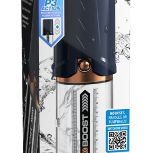 Pump Worx Max Boost - Transparente Penis-/Potenzpumpe Transparent/Blau