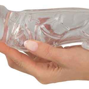 Crystal Clear Penis Sleeve mit Hodenring - Verlängert & verdickt den Penis um 5 cm transparent