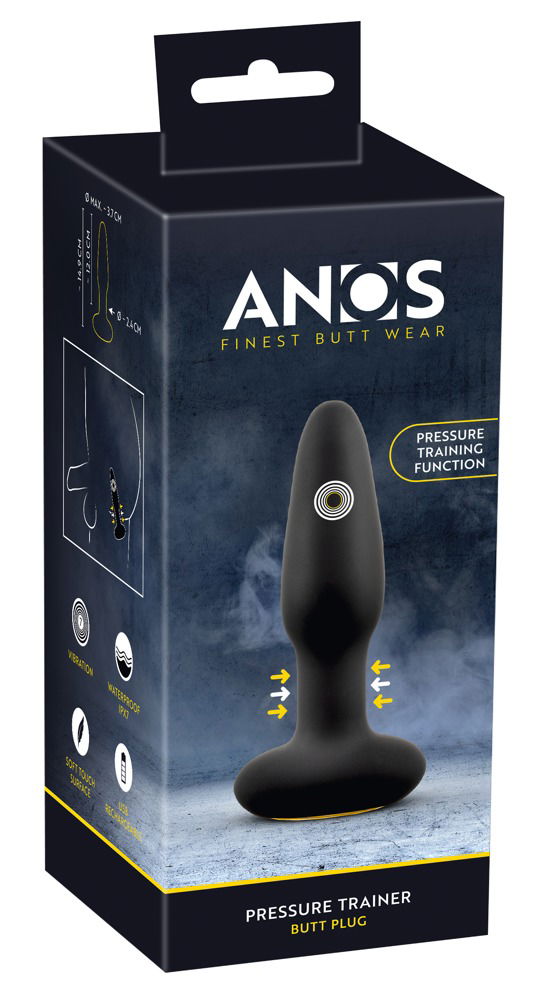 ANOS Pressure Trainer - Vibro-Analplug mit Drucksensor Schwarz/Rosegold