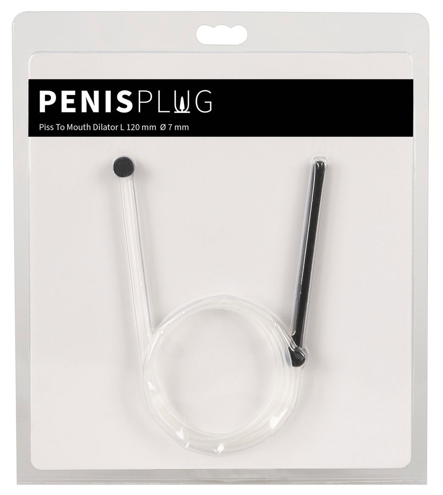 PenisPlug Natursekt Dilator - 75cm Schlauch, Selbstverköstigung Schwarz/Transparent